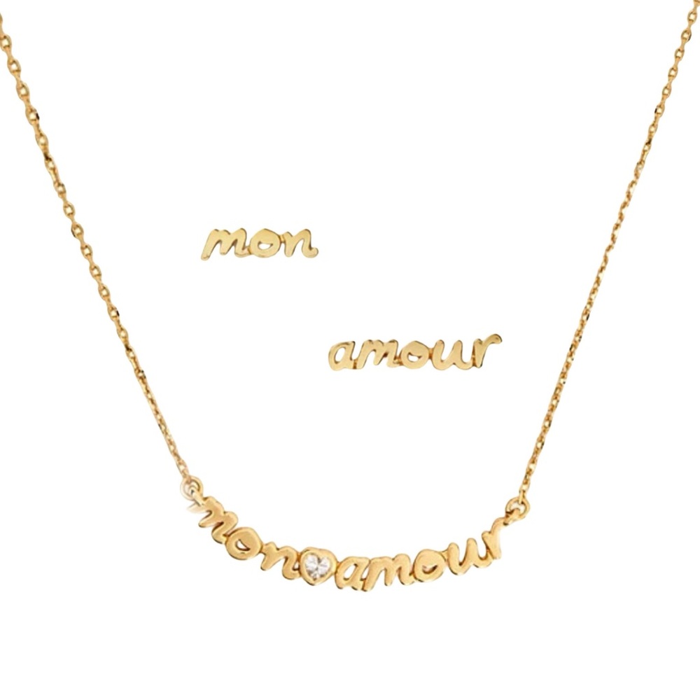 KATE SPADE • True Love Mon Amour Necklace Earrings Set